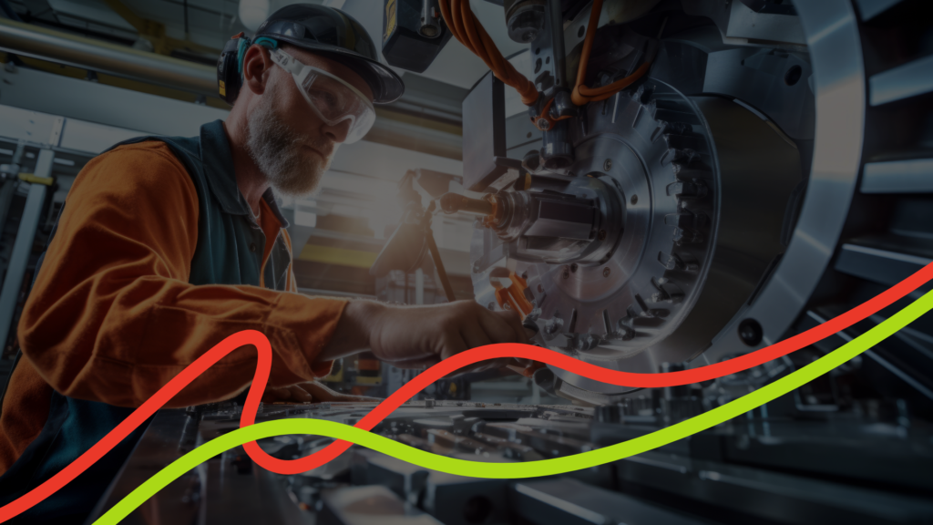 Maintenance engineer working on industrial machinery in a UK factory