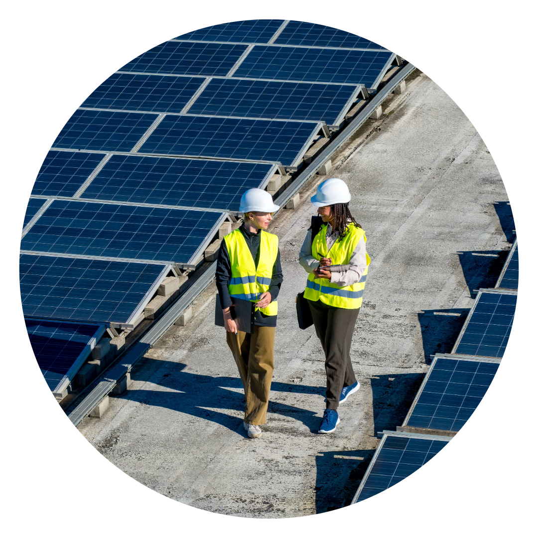 field engineer in a solar panel factory 