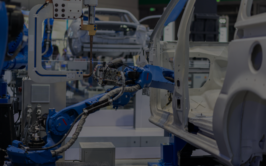Robotic arms on an automated production line