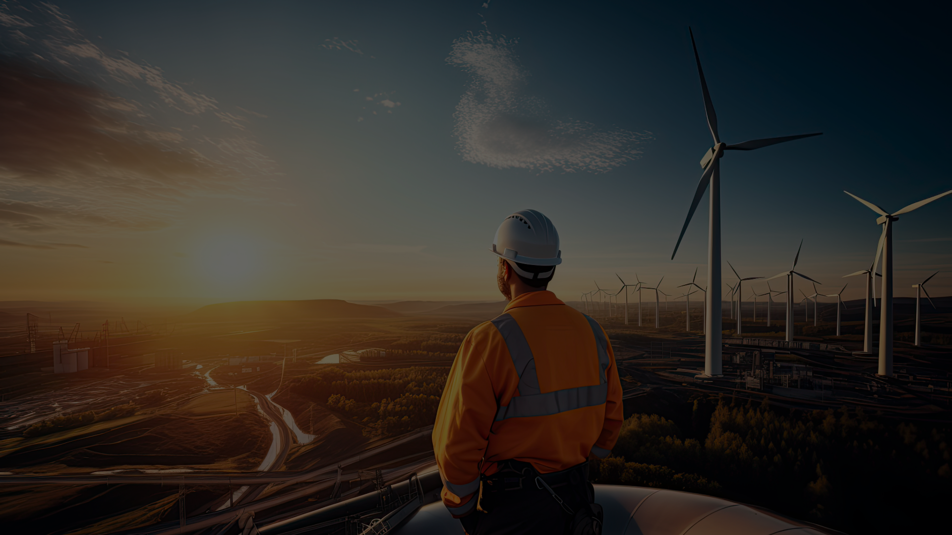 Field engineer at a wind farm, typical field service and installation work