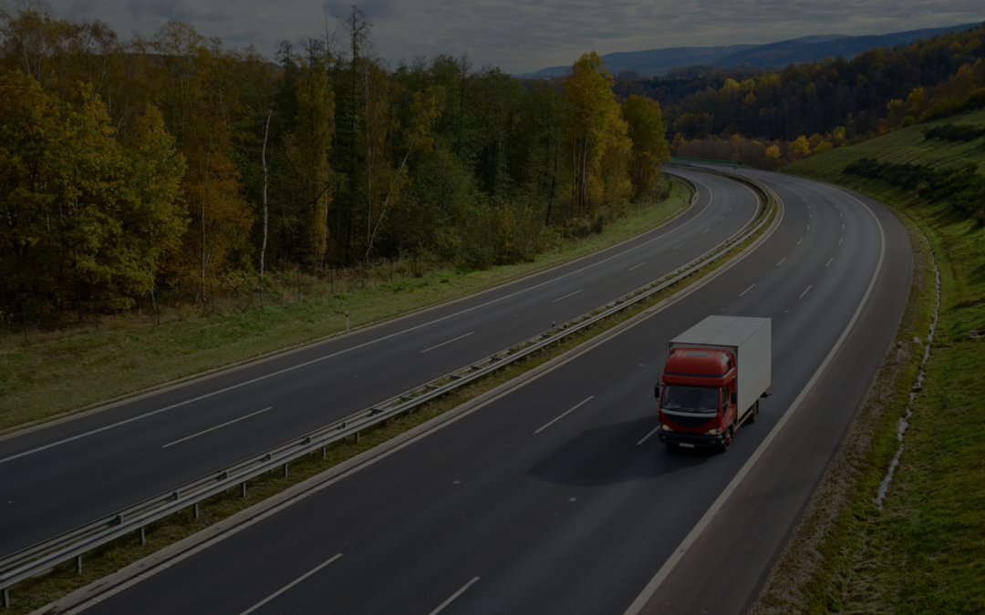 HGV Class 2 lorry driving on a UK dual carriageway